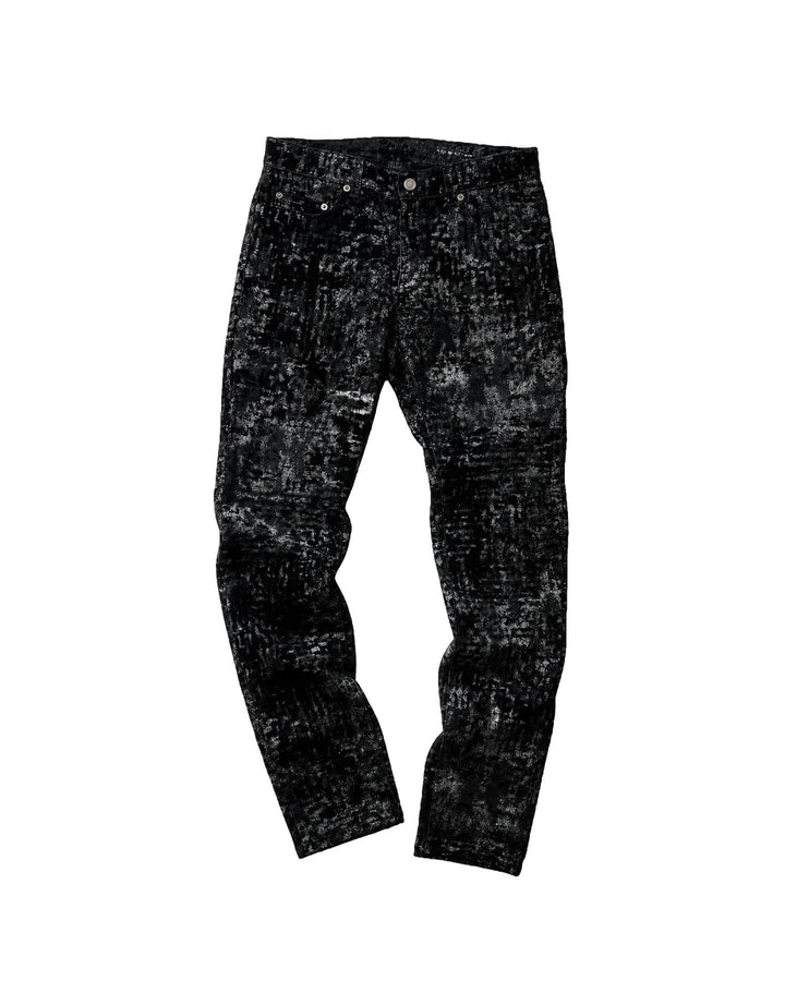 Saint Laurent Palladium Velvet Metallic Pants - FW16