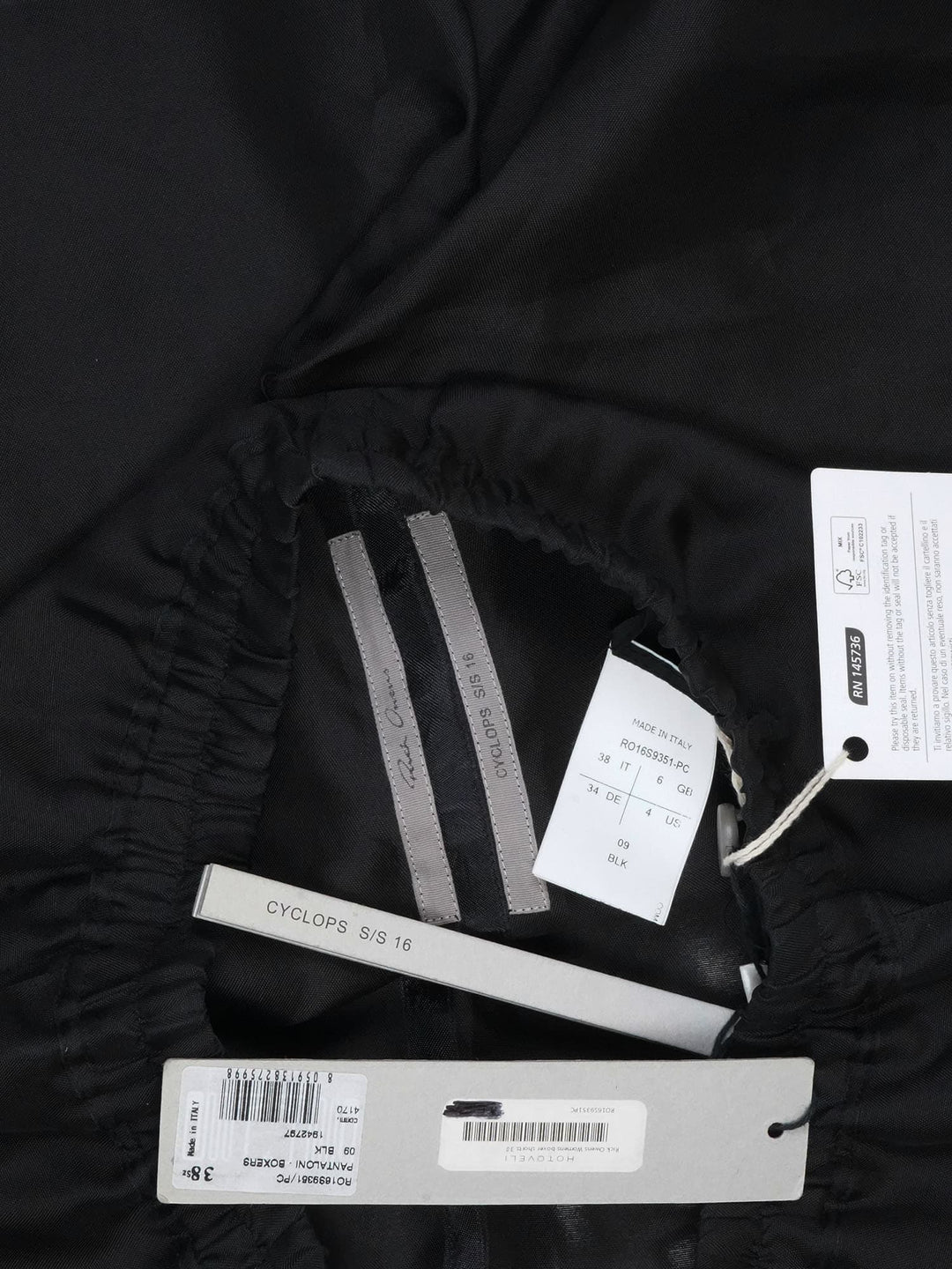 Rick Owens Silk Boxer Shorts - SS16 "Cyclops"