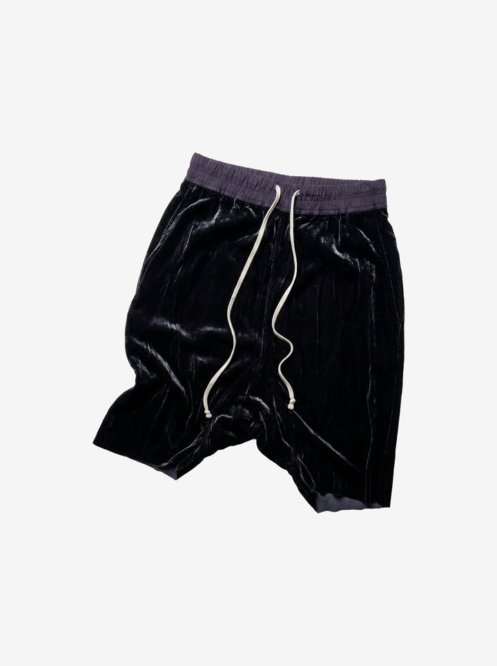 Rick Owens Velvet Pod Shorts - FW17 "Glitter"