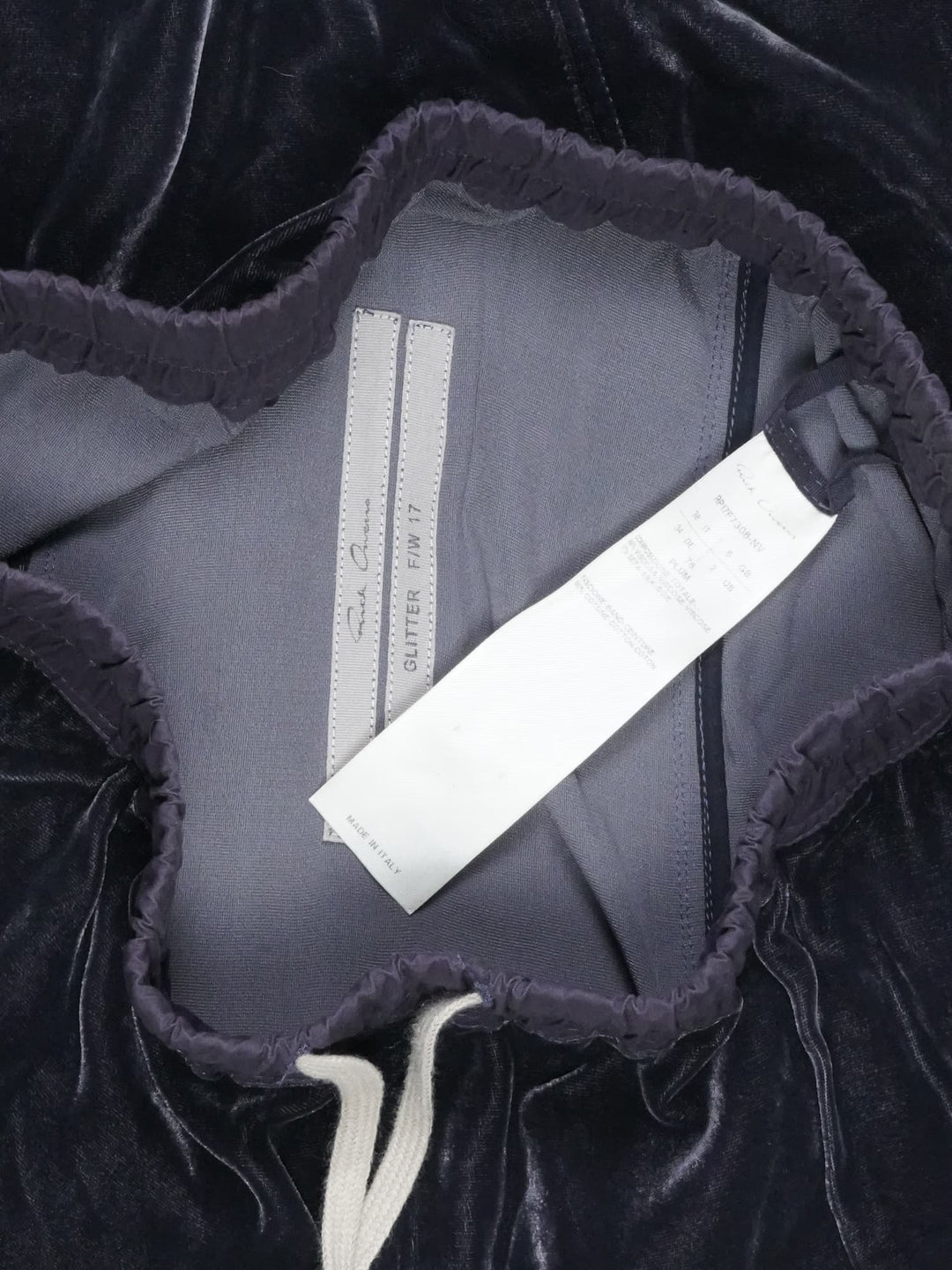 Rick Owens Velvet Pod Shorts - FW17 "Glitter"