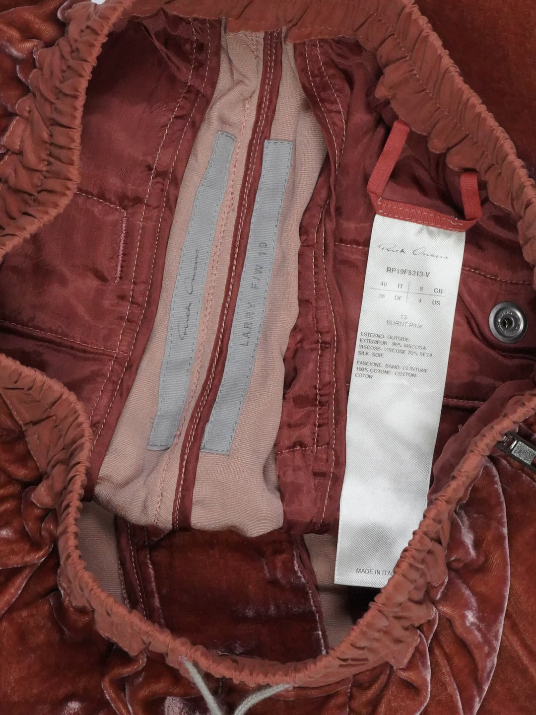 Rick Owens Velvet Bela Shorts - FW19 "Larry"