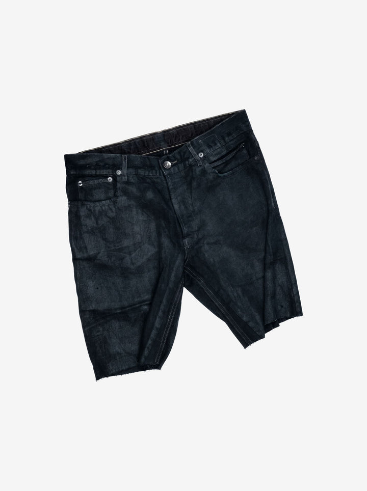 Rick Owens Waxed Denim Shorts