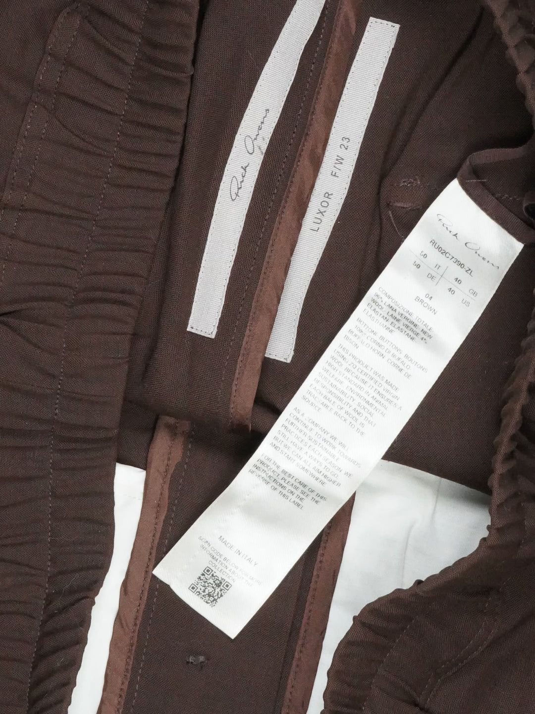 Rick Owens Wool Shorts - FW23 "Luxor"
