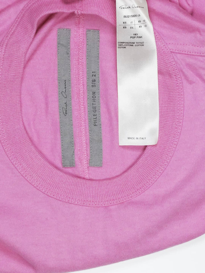 Rick Owens Pop Pink Level Tee - SS21 "Phlegethon"