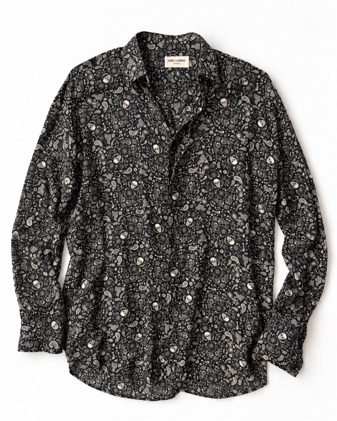Saint Laurent Paisley Skull Shirt - SS19