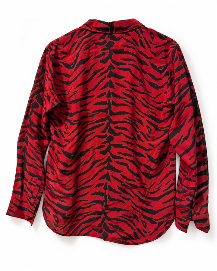 Saint Laurent Red Leopard Print Shirt - SS19