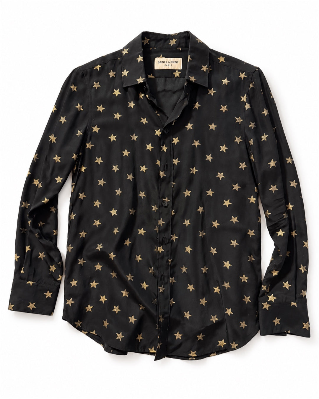 Saint Laurent Gold Glitter Star Shirt - SS16
