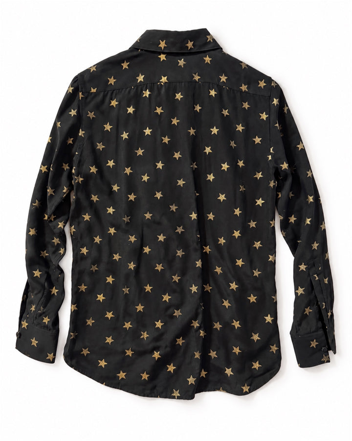 Saint Laurent Gold Glitter Star Shirt - SS16
