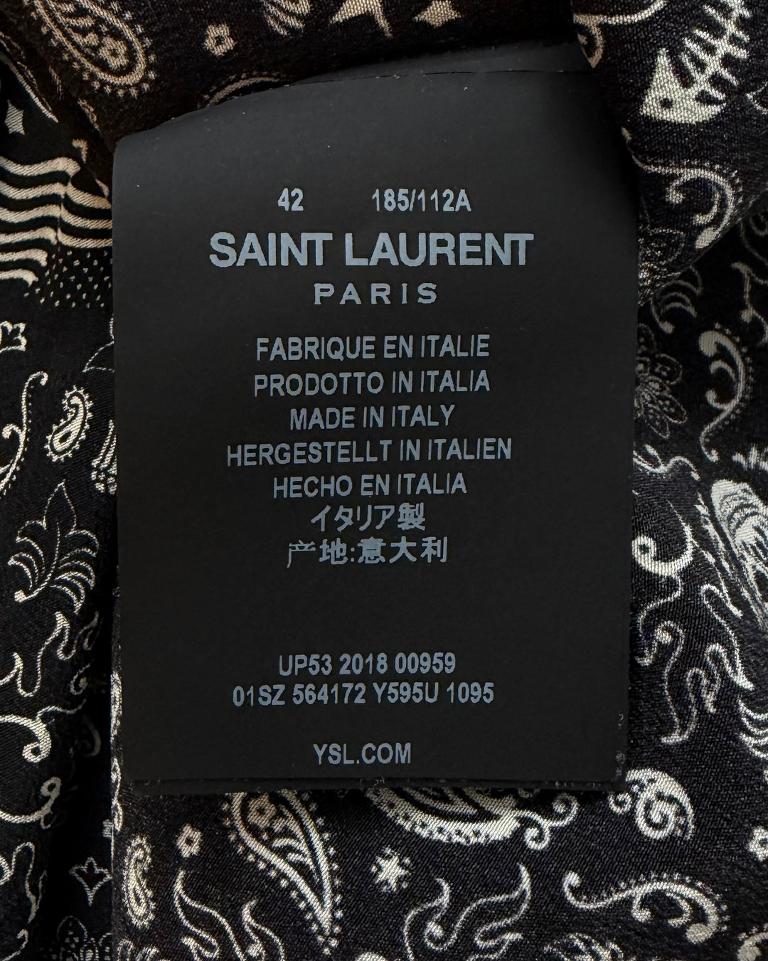 Saint Laurent Paisley Skull Shirt - SS19