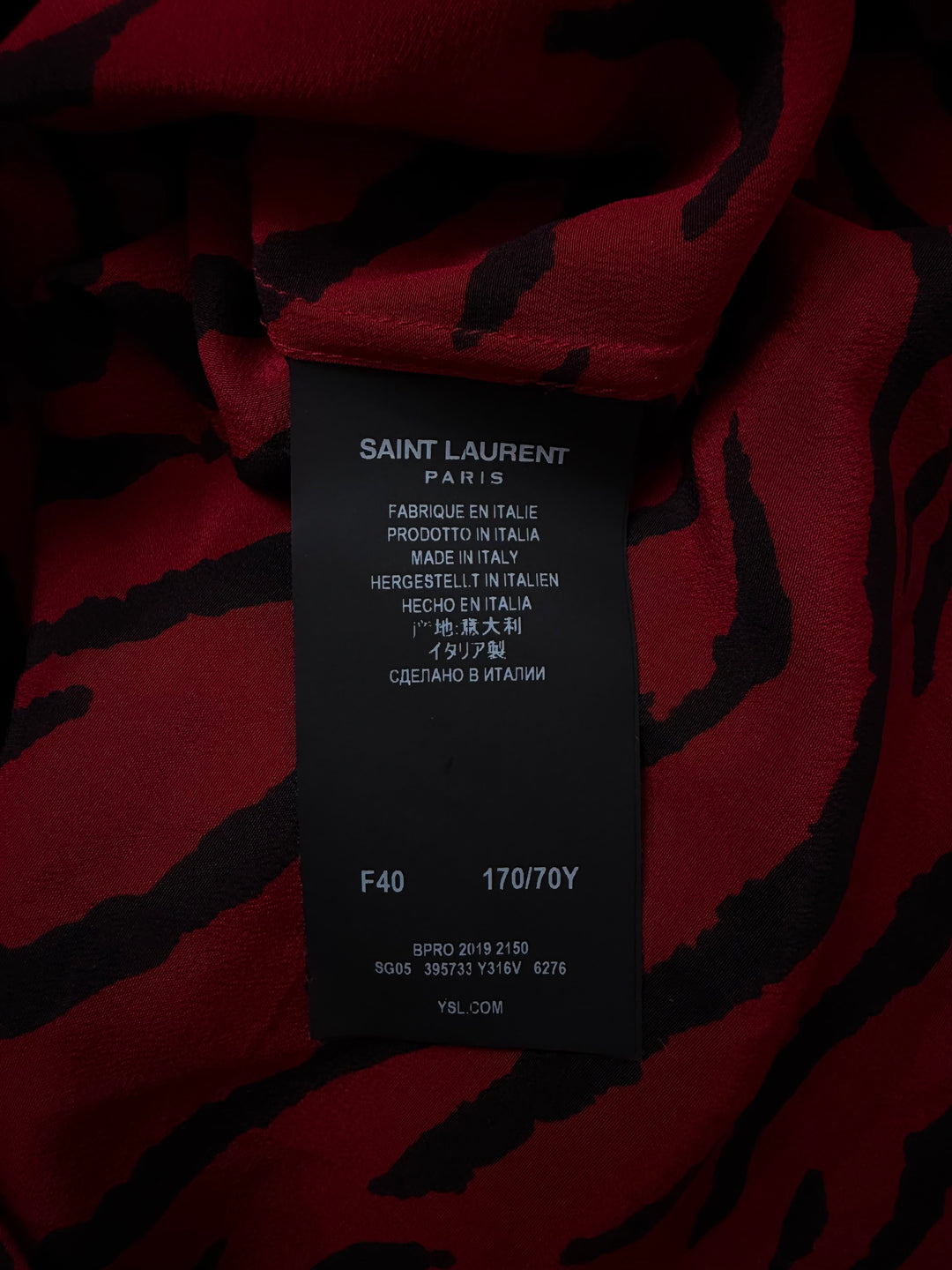 Saint Laurent Red Leopard Print Shirt - SS19