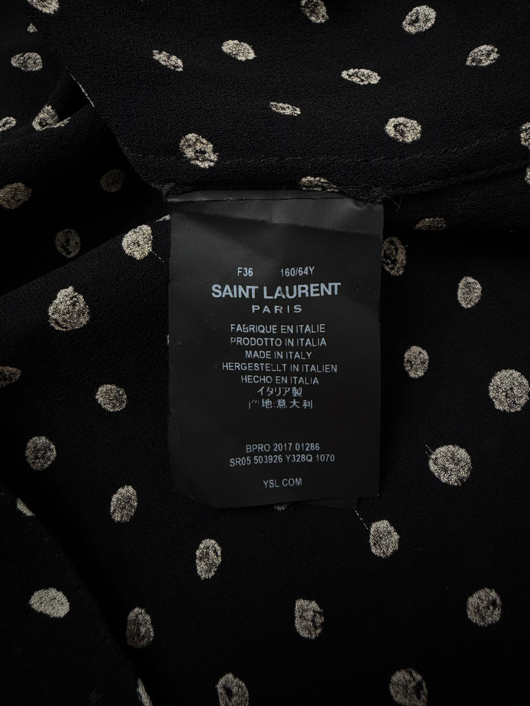 Saint Laurent Polka Dot Shirt - FW17