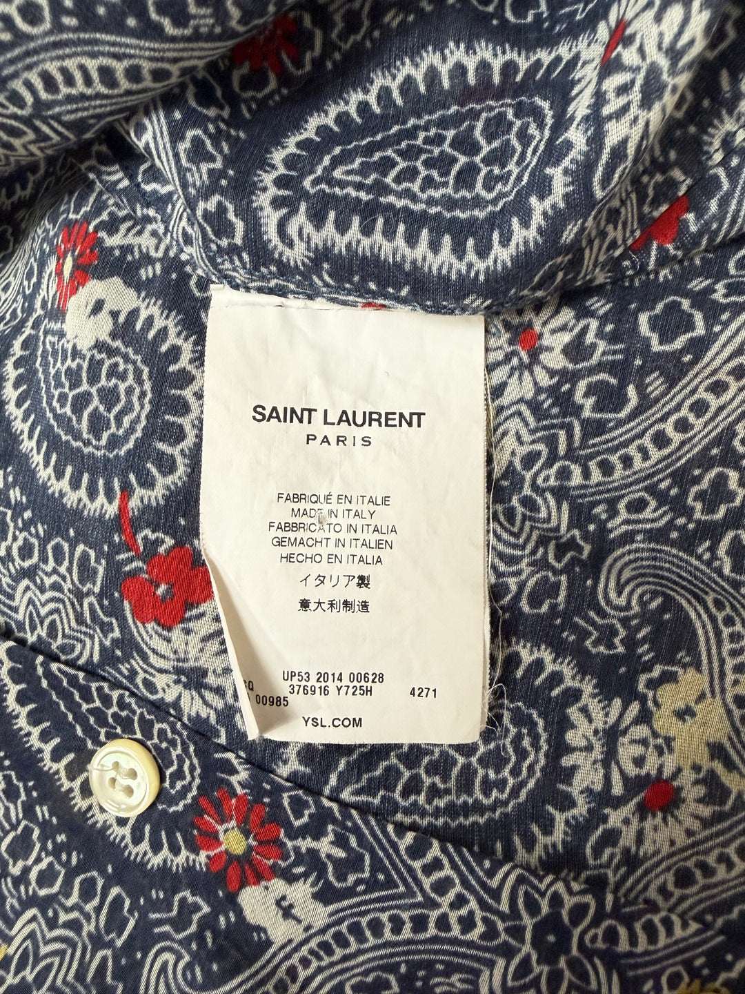 Saint Laurent Paisley Shirt - SS15 "Psych Rock"
