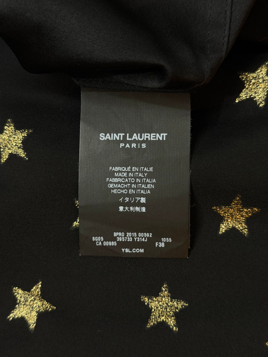 Saint Laurent Gold Glitter Star Shirt - SS16
