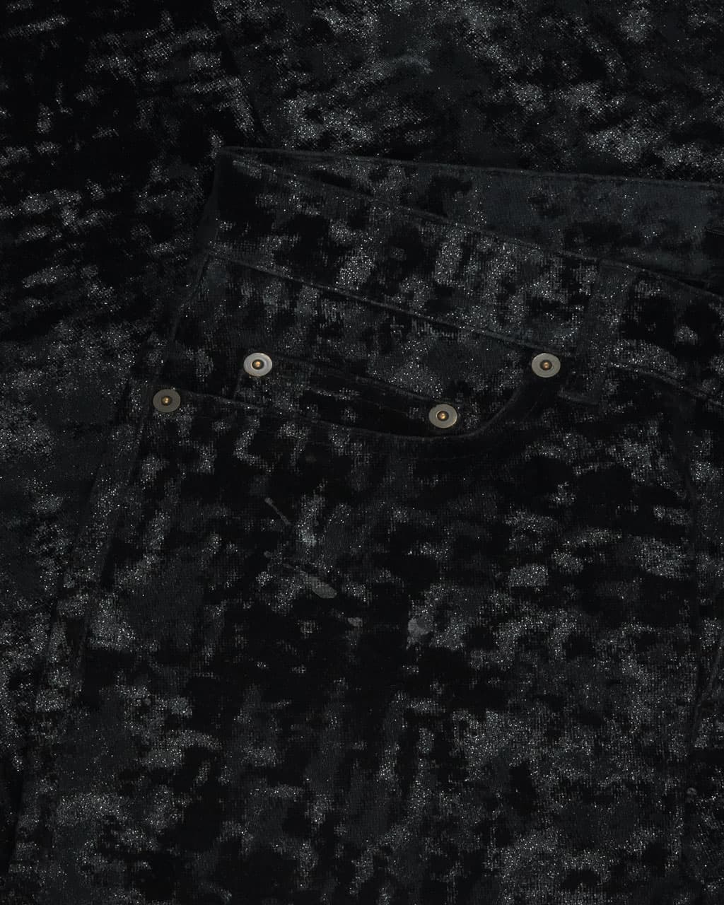 Saint Laurent Palladium Velvet Metallic Pants - FW16