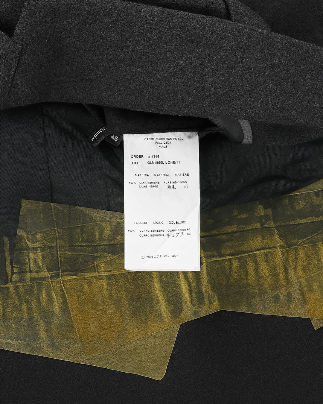 Carol Christian Poell Glued Tape Seam Coat - AW03 "Space"